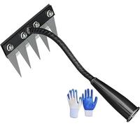 Rastrello Da Diserbo In Ferro 2.0, 5/6/7/8 Denti Rastrello Da Giardino In Acciaio Al Carbonio Rastrelli In Ferro Multifunzione for Diserbo Manuale for Prato E Giardino(5 Teeth)