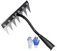 Rastrello Da Diserbo In Ferro 2.0, 5/6/7/8 Denti Rastrello Da Giardino In Acciaio Al Carbonio Rastrelli In Ferro Multifunzione for Diserbo Manuale for Prato E Giardino(7 Teeth)