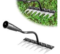 Rastrello da diserbo manuale con punte in acciaio al carbonio, testa sostituibile a 5/6/7/8 denti, per giardinaggio, sarchiatura, livellamento terreno, gestione prati e orti, manico non incluso (7)
