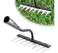 Rastrello da diserbo manuale con punte in acciaio al carbonio, testa sostituibile a 5/6/7/8 denti, per giardinaggio, sarchiatura, livellamento terreno, gestione prati e orti, manico non incluso (8)