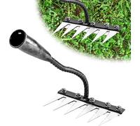 Rastrello da diserbo manuale con punte in acciaio al carbonio, testa sostituibile a 5/6/7/8 denti, per giardinaggio, sarchiatura, livellamento terreno, gestione prati e orti, manico non incluso (6)