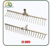 RASTRELLO DA FIENO IN ALLUMINIO COLORE ARGENTO 22 DENTI - 500GR - 77CM NO MANICO