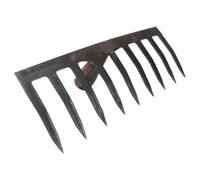 Rastrello da Giardino a 9 Denti in Acciaio per Prato e Terreno | Semina e Sarchiatura, Mescola Concime nel Suolo, Utensile Agricolo Manuale