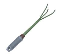 Rastrello da Giardino a Tre Denti in Ferro Verde Portatile