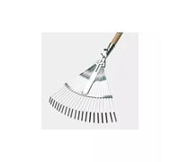 RASTRELLO DA GIARDINO CON 21 DENTI ZINCATI REGOLABILI E MANICO IN FAGGIO, 130 CM