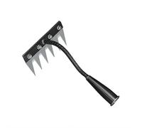 Rastrello da giardino in acciaio al carbonio a 5/6/7/8 denti, rastrello da giardino resistente con manico ergonomico per diserbo, coltivare il terreno allentato per la cura del prato e la coltivazione