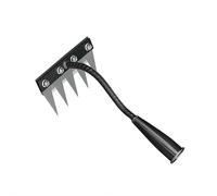 Rastrello da giardino in acciaio al carbonio a 5/6/7/8 denti, rastrello da giardino resistente con manico ergonomico per diserbo, coltivare il terreno allentato per la cura del prato e la coltivazione