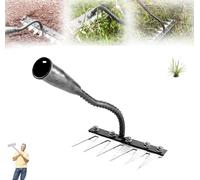 Rastrello da Giardino in Acciaio al Carbonio con 5, 6, 7 e 8 Denti, rastrello da Giardino in Ferro for impieghi gravosi, for allentare Il Terreno del Prato e diserbare Il Giardino(6-Teeth)
