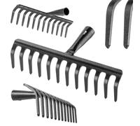 Rastrello da giardino KADAX senza manico, in acciaio, rastrello da prato, 10 ...