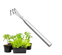 Rastrello da giardino, manico lungo ergonomico in acciaio inossidabile, rastrello paesaggio strumento manuale - per diserbare, vedicare, allentare il suolo, giardino esterno, foglie, arbusti e
