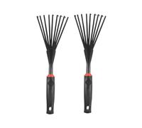 Rastrello da Giardino Manuale a 9 Denti Nero 2 Pezzi
