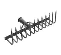 Rastrello da Giardino Multi-dente in Acciaio al Carbonio Nero | Orti e Frutteti, Design a Denti Multipli, Resistenza All’usura, Aerazione del Terreno