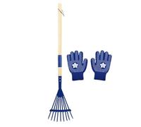 Rastrello da giardino per bambini - Attrezzi da giardinaggio per bambini da 69x13,5 cm, manico in legno rimovibile, testa per rastrello per foglie in nylon in acciaio, strumento leggero da 250 g | Gio