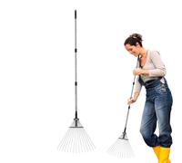 Rastrello da giardino | Rastrello a foglia regolabile ad alte prestazioni | Strumento ergonomico per erbacce antiruggine per una pulizia efficiente, allentare e livellare il terreno