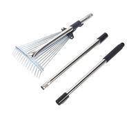Rastrello da giardino, rastrello telescopico in metallo, strumenti da giardinaggio multifunzionali, antiruggine, per pulizia ergonomica