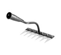 Rastrello da giardino resistente, rastrello da giardino a 5/6/7/8 denti, in acciaio al carbonio, per rimuovere erbacce e rimuovere erbacce a livello industriale, per prato, cortile, giardino