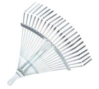 Rastrello da Giardino Telescopico in Acciaio al Carbonio, 29-46cm | Argento, Leggero e Regolabile, per Cortile e Prato, Attrezzo da Giardinaggio