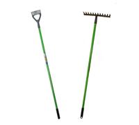Rastrello da giardino + zappa olandese foglie di terreno da giardinaggio con ...