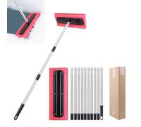 Rastrello da neve con testa in schiuma, 39,9 cm, in schiuma EVA, antigraffio, palo telescopico in acciaio inox, facile rimozione della neve dal pannello solare, per tetti di case, pannelli solari