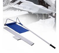 Rastrello da neve da tetto con ruote e manico regolabile, sicuro, strumento per risparmiare fatica per una facile rimozione della neve su vari tipi di tetto, tra cui cedro, metallo e piastrelle