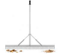 Rastrello da paesaggio, Testa da 91,5 cm, 37 denti, Manico da 170 cm | Strumento di livellamento da giardino in alluminio a 37 denti, livella la sabbia e raccoglie detriti