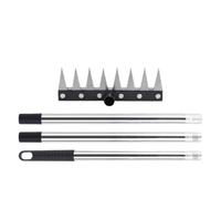 Rastrello da prato | Rastrello da giardino | Rastrello da giardino, strumento per orticoltura in acciaio inossidabile a 8 denti, diserbo e aeratore del suolo per giardino, prato, fattoria, paesaggio e