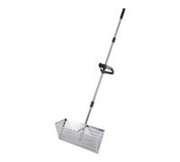 Rastrello da spiaggia in acciaio inox con ampio cestino trapezoidale per setacciare e caccia al tesoro, manico staccabile per una facile conservazione e viaggio