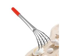 Rastrello da spiaggia in acciaio , strumento per scavare | bucce di ostriche scavate e frutti di mare per sabbia, terreno, giardino, raccolta di crustacei, esplorazione e il