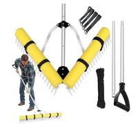 Rastrello Del Paesaggio - Rastrello Del Stagno | Grass Scrapes For Lawn Heavy Duty | Polo Di Espansione Di 8,5 Piedi | Strumento Di Diserbo Stagno Galleggiante Con Manico Lungo Per Le Spiagge Da