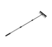 Rastrello Dethatching 8 denti resistenti Manico regolabile Attrezzo da giardino in ferro in acciaio inossidabile for allentamento del terreno da diserbo