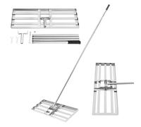 Rastrello di livellamento per prato, 75 x 25 cm, per il livellamento del prato ad alte prestazioni, manico in acciaio inox, per il livellamento delle superfici sporche