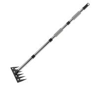 Rastrello diserbante a manico lungo - Diserbatore manuale per giardinaggio paesaggistico - Allenamento del suolo - Lunghezza telescopico ergonomica per strappare e allentare il suolo giardino prato