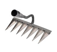Rastrello Giardino, Rastrello Multifunzione Elimina Erbacce Rastrello Agricolo 6 Denti In Acciaio Carbonio - Attrezzo Per Diserbo/Zappatura, Ideale Giardino/Orto - Fori 32mm, Resistente