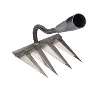 Rastrello Giardino, Rastrello Multifunzione Elimina Erbacce Rastrello Agricolo 6 Denti In Acciaio Carbonio - Attrezzo Per Diserbo/Zappatura, Ideale Giardino/Orto - Fori 32mm, Resistente