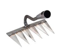 Rastrello Giardino, Rastrello Multifunzione Elimina Erbacce Rastrello Agricolo 6 Denti In Acciaio Carbonio - Attrezzo Per Diserbo/Zappatura, Ideale Giardino/Orto - Fori 32mm, Resistente