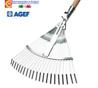 Rastrello Giardino Scopa Regolabile AGEF Con e Senza Manico a 21 Denti Zincati