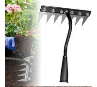 Rastrello in ferro 2.0, 2025 nuovo 5/6/7/8 denti in acciaio al carbonio da giardino, rastrello in ferro per cortile, prato e giardino, strumento per estirpare a mano per giardinaggio e diserbo (7