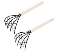 Rastrello in Ferro e Legno 5 Denti 2 Pezzi per Telline e Vongole | Beach Shell Digging Tool, Rastrello per Raccogliere le Vongole, Beach Rake