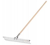 Rastrello KADAX, rastrello da fieno con manico lungo in legno, alluminio