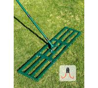 Rastrello Livellatore per Prato 114x25cm: JanTeelGO Rastrello Erba Sintetica con Gancio a Parete - Rastrello Livellatore per Terra Professionale per Giardin,Campo da Golf,Fattorie