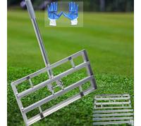 Rastrello livellatore per prato, 50,8 x 25,4 cm, (livello professionale), in acciaio inox, per prati, resistente, per cortile, giardino, campo da golf, fattoria, pascolo