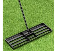 Rastrello Livellatore per Prato, 76 x 25 cm,Professionale Livellatore Prato, Raschietto da Giardinocon Barra Metallica Regolabile e Manico in Gomma Antiscivolo, Ideale per Patii e Giardini