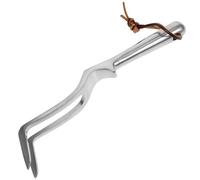 Rastrello Mano Piccolo per Giardinaggio e Allentare Terreno | Lega di Magnesio e Alluminio, Finitura Argento, Strumento Mini a Due Denti per Vaso