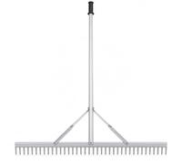 Rastrello paesaggistico, attrezzo da giardino in alluminio a 36 denti | Manico lungo 170 cm, testa larga 92,5 cm per sabbiera, foglie e livellamento della superficie
