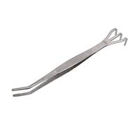 Rastrello per bonsai da 2 pezzi, rastrello per radici da giardinaggio a 3 punte con pinzetta e manico ergonomico in acciaio inossidabile 2 in 1 strumento per allentare il terreno (Piegata)