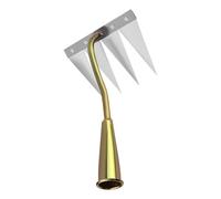 Rastrello per erbacce con manico ergonomico - Strumento estrattore di erbacce - Strumento antiruggine per allentare terra ed erbacce, diserbatore multiuso a mano per orto