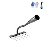 Rastrello per erbacce in acciaio al carbonio, rastrello per erbacce migliorato in ferro, rastrello in ferro per giardinaggio e diserbo, Iron Rake 2.0, The Heavy-Duty Irons Weedings Rakes (5 denti)