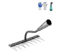 Rastrello per erbacce in acciaio al carbonio, rastrello per erbacce migliorato in ferro, rastrello in ferro per giardinaggio e diserbo, Iron Rake 2.0, The Heavy-Duty Irons Weedings Rakes (8 denti)