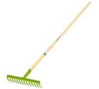 Rastrello per Giardinaggio 14 Denti con Manico in Legno Rama