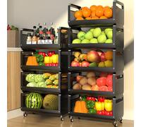 Rastrello per la Cucina Cucina Scaffale di stoccaggio Multistrato for Verdure Forniture for la casa Armadietto Multifunzionale dal Pavimento al soffitto Completo per Cucina, Bagno, Ufficio